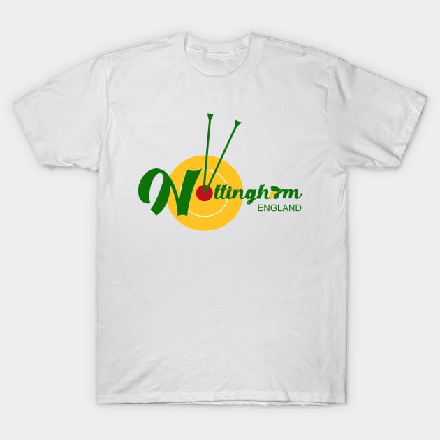 Nottingham England T-Shirt by Kev Brett Designs